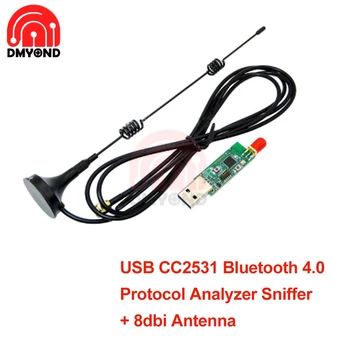 Jaunās 1 Iestatiet Bezvadu Zigbee CC2531 CC2540 Meklētāji Valdes Pakešu Protokola Analizators ar USB Interfeisu Dongle Uztveršanas Modulis ar antenu