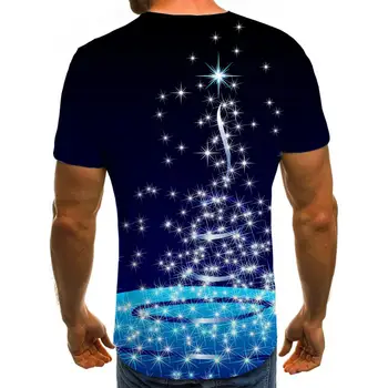 3d Tshirt Ziemassvētku T krekls Vīriešiem Ziemassvētku Eglītes T Iespiests Zilā Anime Drēbes Jauno Gadu Funny T krekli ar Īsām Piedurknēm Pankroka