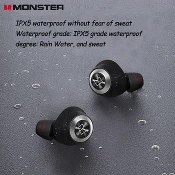 Monster Achieve100 TWS Taisnība Bezvadu Bluetooth Austiņas In-ear Mini Sporta Darbojas Ilgu Akumulatora Dzīves Trokšņa Samazināšanas Austiņas