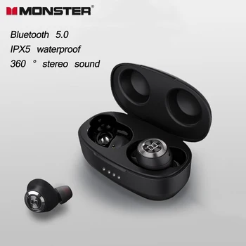 Monster Achieve100 TWS Taisnība Bezvadu Bluetooth Austiņas In-ear Mini Sporta Darbojas Ilgu Akumulatora Dzīves Trokšņa Samazināšanas Austiņas