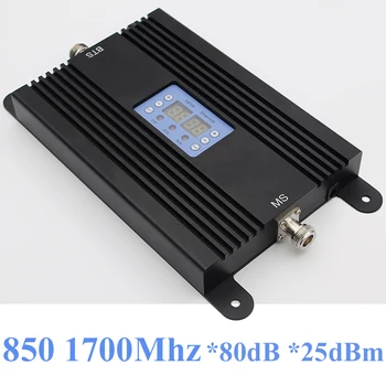 Lintratek 80dB Repeater 2G 3G 4G Signālu Pastiprinātājs 850 1700Mhz AGC Repeater 25dBm CDMA 850 AWS 1700 B5 B4 Dual Band AGC MGC 80dB