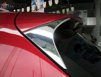 Par Mazda CX-5 CX5 2012. -. gadam līdz 2016. Hečbeks Chrome Sānu Durvis Atpakaļskata Loga Spoilers Vāciņš Melns Trīsstūris Ielikt Rotāt Bezel