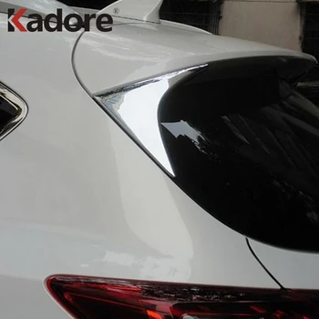 Par Mazda CX-5 CX5 2012. -. gadam līdz 2016. Hečbeks Chrome Sānu Durvis Atpakaļskata Loga Spoilers Vāciņš Melns Trīsstūris Ielikt Rotāt Bezel