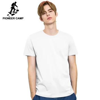 Pionieru Nometnes melns t krekls vīriešu kokvilnas 4XL vasaras cietu baltu gadījuma tshirt cilvēks īsām piedurknēm plus izmēru, t kreklu regulāri fit