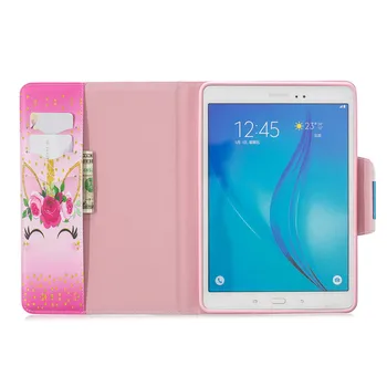 Wekays Coque Samsung Tab 9.7 T550 Karikatūra Unicorn Ādas Fundas Case For Samsung Galaxy Tab 9.7