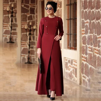 MD Kleita Un Bikses 2 Gabali Uzvalks Modes Sievietēm Musulmaņu Komplekti, Turcija Pakistānas Dubaija Abaya Nav Hijab Djellaba Femme Islāma Apģērbi