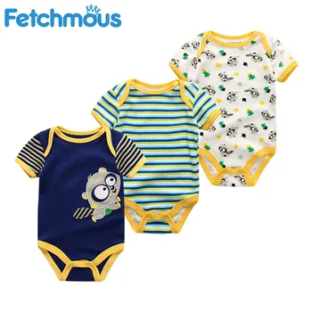 Bērnu drēbes, bērnu zēns īsām piedurknēm bodysuits mazo modeli kokvilnas 3Pcs/daudz uzvalku roupas de bebe jaundzimušo infantil toddler