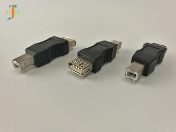 200pcs/daudz Black USB 2.0 Sieviete USB B Vīriešu Adapteri Pārveidotājs Printeris, Skeneris