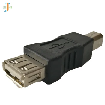 200pcs/daudz Black USB 2.0 Sieviete USB B Vīriešu Adapteri Pārveidotājs Printeris, Skeneris