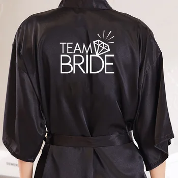 Kāzu Līgavas Puses Komandas Līgava Drēbes Kimono Satīna Pidžamas Drēbes līgavas Māsa Pasūtījuma Halāti