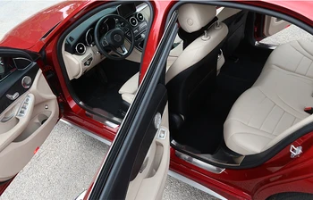 Nerūsējošā tērauda Apsildāmi Ārējie spoguļi, Bagāžnieka Amortizatori Pretnodiluma Plāksnes Durvis, Palodzes iekšējā apdare Priekš Mercedes Benz C Class W205 C180 C200 C300