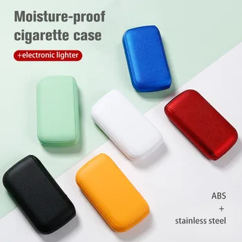 PU āda cigarešu gadījumā 6 krāsu, elegants un kompakts ar vieglākiem vīrieši sievietes rupjas smalkas dūmu pretvēja Dāvanu cigarešu etvija