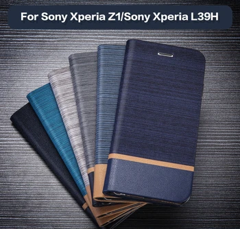 Biznesa Ādas Tālrunis Soma Case For Sony Xperia Z1 Flip Maciņš Gadījumā Mīksta Silikona Vāciņu Atpakaļ Par Sony Xperia L39H Kartes Slots Gadījumā