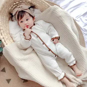 Baby Boy Romper Apģērbu Jaundzimušajam, Meitene Kokvilnas Kombinezonus Ar Garām Piedurknēm Jumpsuit Tērpiem Rudens Bērniem, Zīdaiņu Drēbes