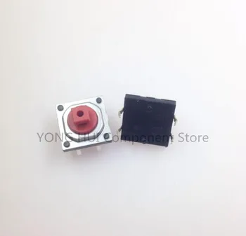 100pcs/daudz SKQEACA010 spiedpogu Maiņa Iekārtas Tips 12x12x7.3mm Sarkano Pogu Tact Switch