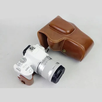 Luksusa Pu Ādas Fotokameras soma Soma Canon EOS 1100D 1200D 1300D 500D 550D Kamera Segtu Ar Siksnu, Bateriju, Apakšējo Atveri