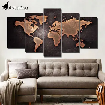 ArtSailing HD drukas 5 gabals audekls mākslas abstraktu Karti Krāsošana sienas, attēlus dzīvojamā istaba plakāti mājas apdare modernā māksla