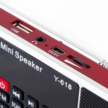 Y-618 Mini FM Radio FM dab Radio radyo Speaker USB Lādējamu Mūzikas Atskaņotājs Atbalsta TF/SD atmiņas Kartes ar LED Displeju
