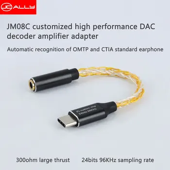 JCALLY JM08C Digitālā Audio Paplašina APK Adapteris Dekodēšanas Kabeļu TYPEC Līdz 3.5 par Huawei Meizu Xiaomi Austiņas Adaptera Kabelis