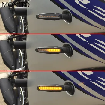 Motociklu Pagrieziena Signālus, LED Gaismas, kas Plūst Ūdens Signāls, Lampu Transportlīdzekļu Pārbūvi LED Mirgošanas Bendable Asti Indikators Moto Piederumi