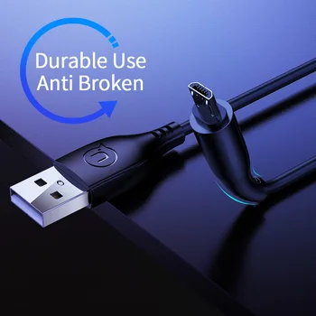USAMS Micro USB Kabelis 1m 10pcs/daudz 2A Ātra Uzlāde ar USB Datu Kabeli, Auklu Sync Microusb Kabeli Xiaomi redmi piezīme 4 5 Android