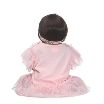 NPK56CM Pilna silikona simulācijas jaundzimušais meitene ar melnu ādas bebe boneca silikona atdzimis bērnu lelles Afrincan American doll