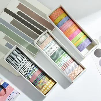 Washi lentu uzstādītu organizators washitape japāņu apdare cinta adhesiva dot wasi korejas kancelejas preces vintage tīkla maskēšanas lentes
