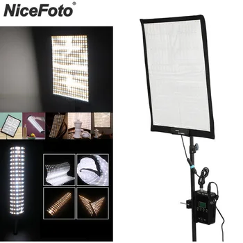 NiceFoto SC-P1000A 60*47.5 CM 100W 3200-5600K 2.4 G Augstajam CRI TLCI Roll Flex Rollable Auduma LED Video Gaisma ar Skavu un Soma