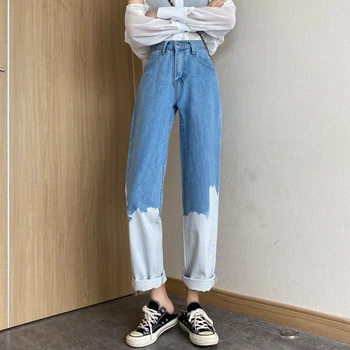 Taisni Džinsi Sievietēm Šiks Apšūta Krāsas Moderns Harajuku Tīņi Augstas Starām. Jean Visu maču Basic New Rudenī Dāmas Streetwear