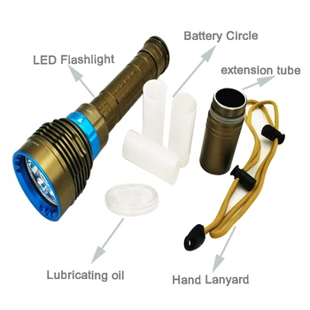 LED niršanas lāpu 7 led ūdensdrošs kabatas lukturītis 7*Cree-XM-L2 Magnētisko daudzfunkcionālo slēdzi, 12000LM Ar 3*18650 vai 3*26550 Akumulators