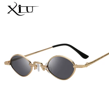XIU Steampunk Saulesbrilles Vīriešiem, Sievietēm Zīmola Dizainere Retro Metāla Brilles, Saules Brilles Vintage Toņos Oculos UV400