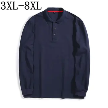 2019 Jaunu Biznesa Polo Krekls Vīriešiem Gadījuma Cietā Vīriešu Polo Krekls ar garām Piedurknēm Top Kvalitātes Vīriešu Polos Plus Izmēra 5XL 6XL 7XL 8XL