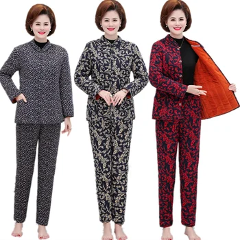 Trending Produktiem Sieviešu ziemas apģērba, Vidējā vecuma apģērbu, Siltu Dāmu apģērbu komplekts Kokvilna 2 gabals, kas Biezu Factory Outlet 174