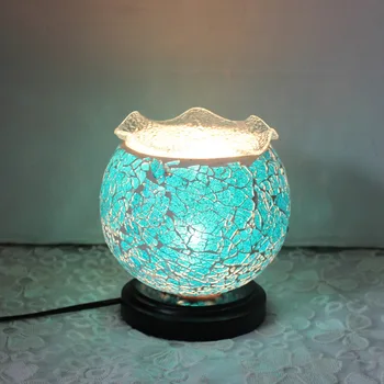 Guļamistabas gultas lampa, krāsots stikls, dekoratīvs galda lampa Vidusjūras aromterapijas ēteriskās eļļas maza galda lampa