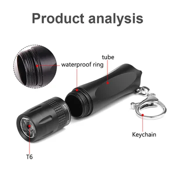 XPG R5 USB Lādējamu Super Mini Lukturītis Alumīnija Sakausējuma Ūdensizturīgs Keychain Zibspuldzes Gaismas Lāpu Portatīvo Led Lanterna