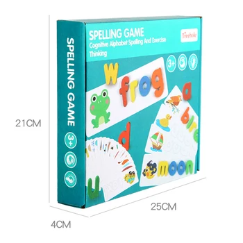 Bērnu Koka 3D Jigsaw Puzzle kartona Bērnu Montessori Izglītības Rotaļlietas Bērniem abc angļu valodas Pareizrakstības Alfabēts Spēle Vēstules
