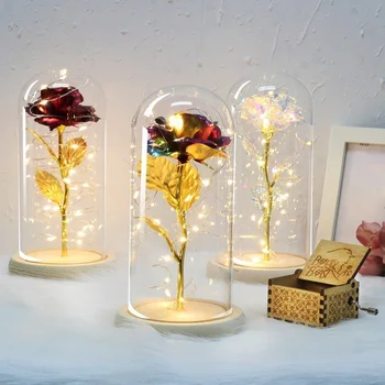 Enchanted Skaistumu Rožu LED Gaismas Kolbā, Skaistums un Zvērs Par Kāzu Puse, Mātes Diena, Dzimšanas dienas, Valentīna Diena Dāvanu 30