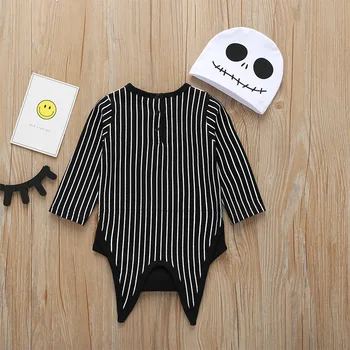 Karstā Pārdošanas Halloween Bērnu Apģērbu Zīdaiņiem Onesie Black Bat Garām Piedurknēm Bērnu Kombinezonus, Pavasara Rudens Baby Romper Meitenes Zēna Apģērbs