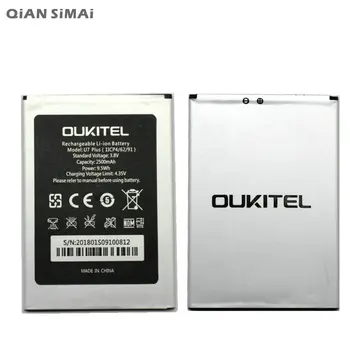 QiAN SiMAi augstas kvalitātes 2500mAh U7 PLUS akumulatoru Oukitel U7 PLUS u7plus tālruņa akumulatora +Izsekošanas Kods