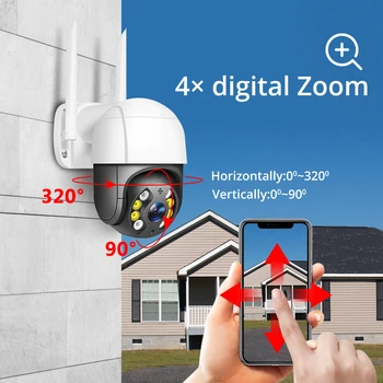 1080P PTZ Wifi IP Kamera Outdoor Ātrums Dome 2MP H. 265 Audio Bezvadu Drošības Pan Tilt 4X Digital Zoom Tīklu CCTV Uzraudzības