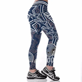 2017 Jaunu U. S. Sieviešu Sporta Legging Augsta Vidukļa galda futbola Komanda Gadījuma Bikses S-4XL Fitnesa Activewear Sexy Slim Bikses