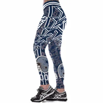 2017 Jaunu U. S. Sieviešu Sporta Legging Augsta Vidukļa galda futbola Komanda Gadījuma Bikses S-4XL Fitnesa Activewear Sexy Slim Bikses