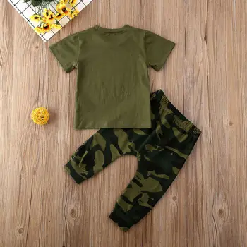 Vairumtirdzniecības 2gab Apģērbu Komplekts Toddler Bērniem, Baby Zēni T Krekls Topi+Camo Bikses Apģērbs, Apģērbu Komplekts