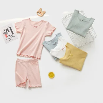 Bērniem Bērnu Pidžamas, Meiteņu Kokvilnas Toddler PJS 2020. gada Vasaras T-krekls un Bikses, Atpūtas telpa, Kostīmi, Komplekti Sleepwear Naktsveļu