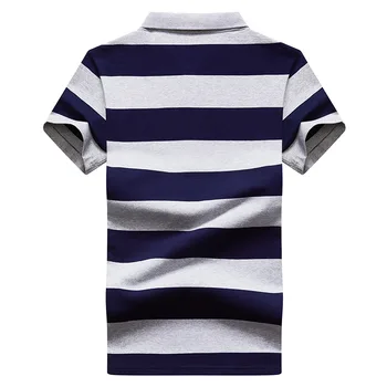 Polo krekls vīriešiem vasarā jauni augstas kvalitātes vīriešu Īsām piedurknēm Polo krekls svītru izšuvumi jaunatnes Business casual Top izmērs M-4XL 1805