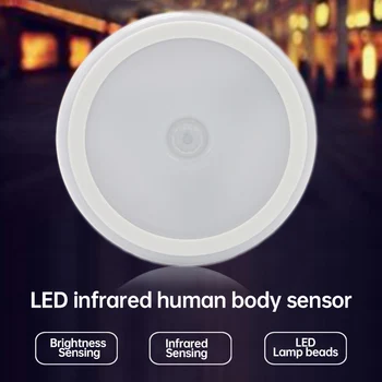 Smart Nakts Gaisma Kustības Sensors LED Nakts Lampa 6 Led Bateriju Darbināmas WC Gultas Lampa, Bērnu Istaba, Priekšnams Ceļš Tualetes