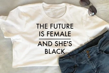 Nākotnē ir Sieviete Un Viņai ir Melns T-Krekls Grunge Dāmas Pop Kultūru, Moderns, Gudrs Krekli Iespējas Vintage Topi quote tees