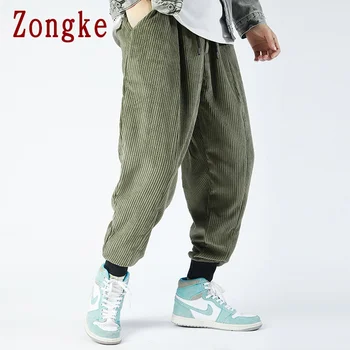 Zongke Velveta Ziemas Harēma Bikses Vīriešu Joggers Treniņbikses Japāņu Streetwear Vīriešu Bikses Darba Bikses Vīriešu Bikses 