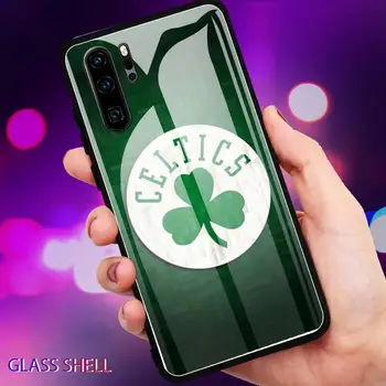 Bostonas Celtics logo Telefona Gadījumā Huawei P9 10Plus 20PRO P30 Lite Aizmugurējo Vāciņu Rūdīts Stikls Gadījumos NOVA Sērijas 3E