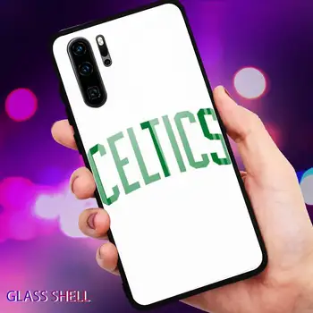 Bostonas Celtics logo Telefona Gadījumā Huawei P9 10Plus 20PRO P30 Lite Aizmugurējo Vāciņu Rūdīts Stikls Gadījumos NOVA Sērijas 3E